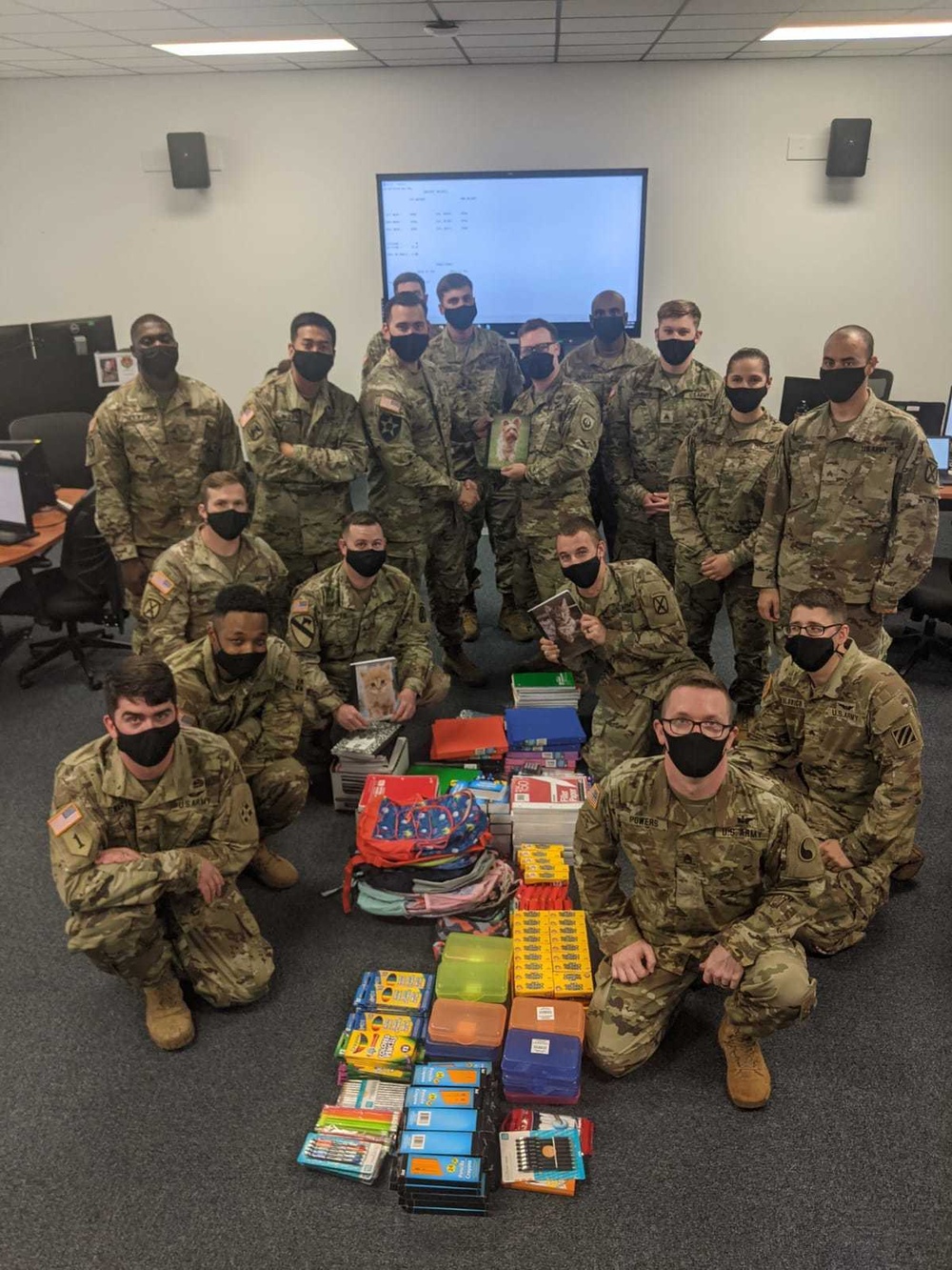 Advance Leaders Course students collect school supplies for children in the Joint Base Langley-Eustis local area