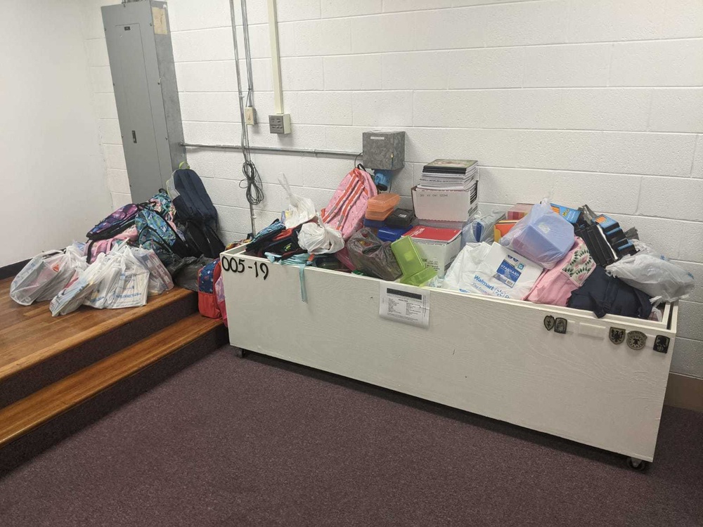 Advance Leaders Course students collect school supplies for children in the Joint Base Langley-Eustis local area