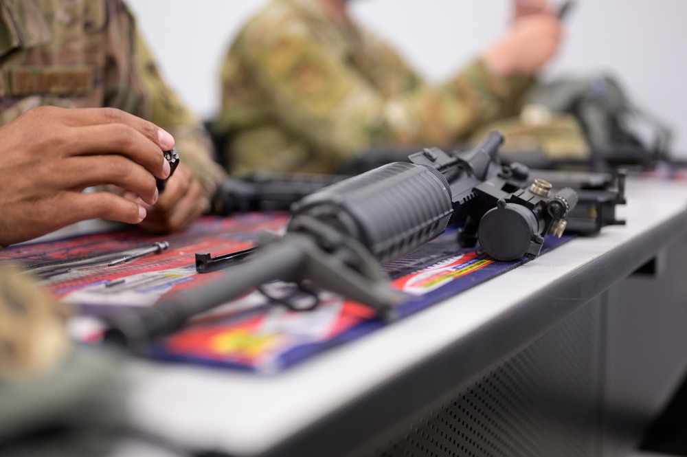 Airmen with the 116th Air Control Wing attend the  rifle qualification course