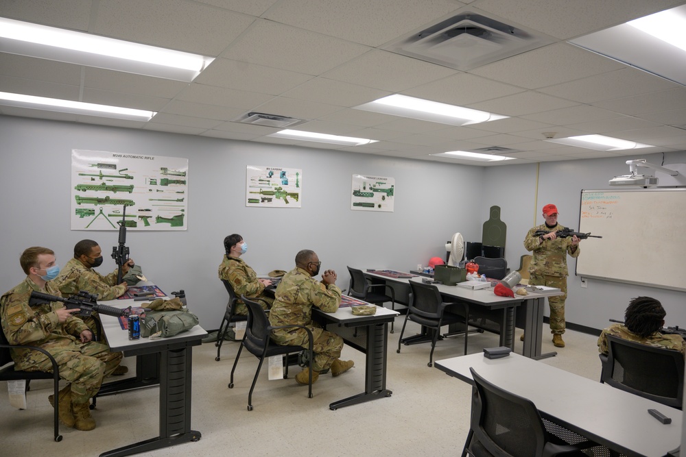 Airmen with the 116th Air Control Wing attend the  rifle qualification course