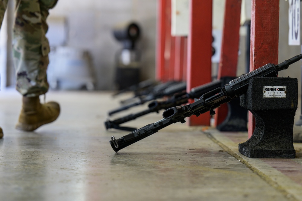 Airmen with the 116th Air Control Wing attend the  rifle qualification course