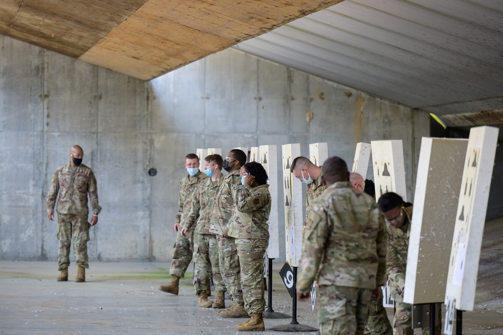 Airmen with the 116th Air Control Wing attend the  rifle qualification course