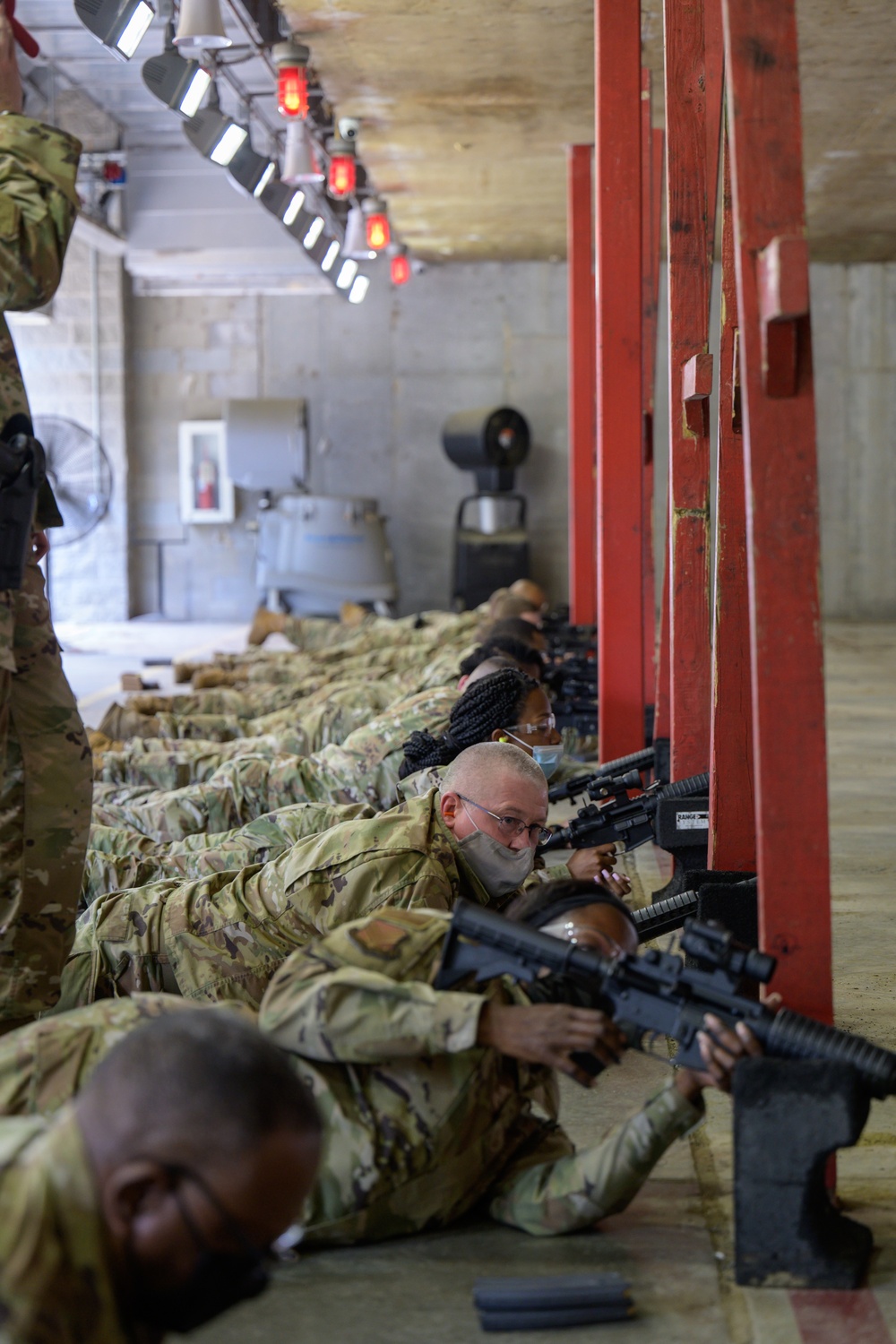 Airmen with the 116th Air Control Wing attend the  rifle qualification course