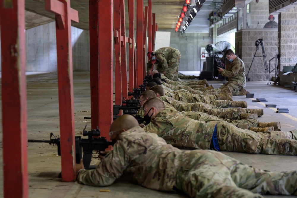 Airmen with the 116th Air Control Wing attend the  rifle qualification course