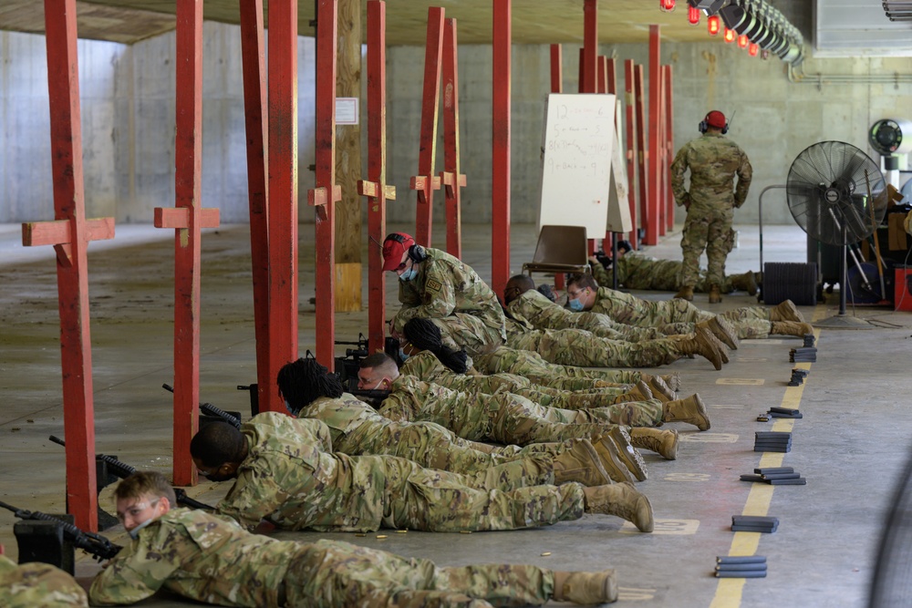 Airmen with the 116th Air Control Wing attend the  rifle qualification course