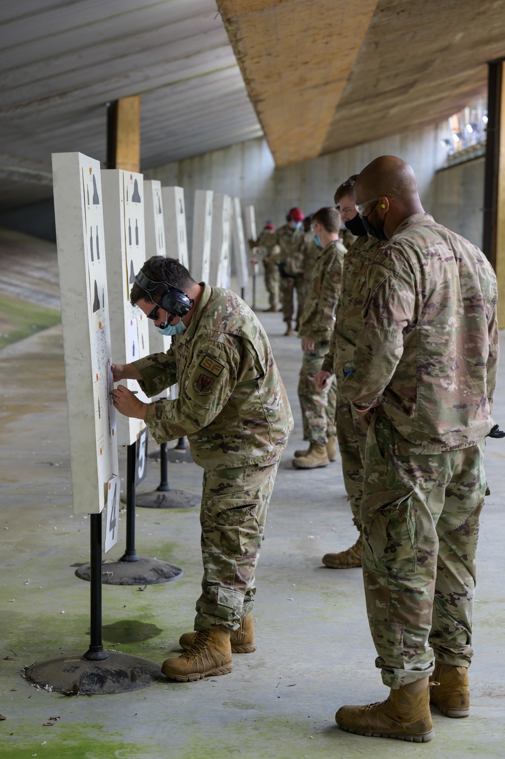 Airmen with the 116th Air Control Wing attend the  rifle qualification course