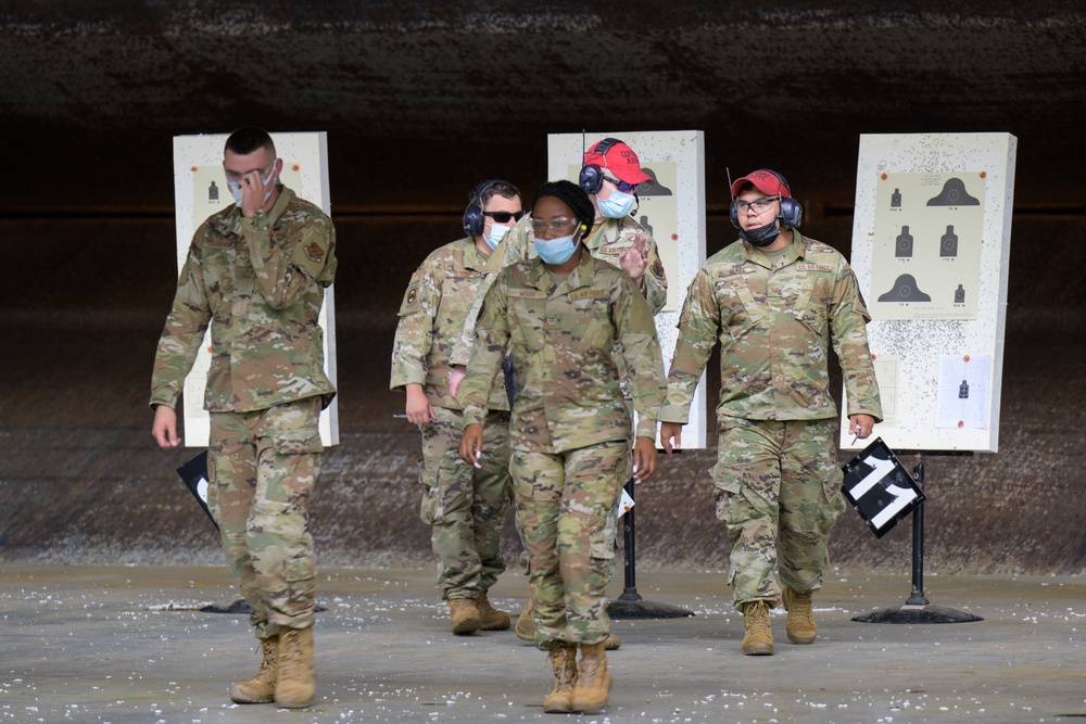 Airmen with the 116th Air Control Wing attend the  rifle qualification course