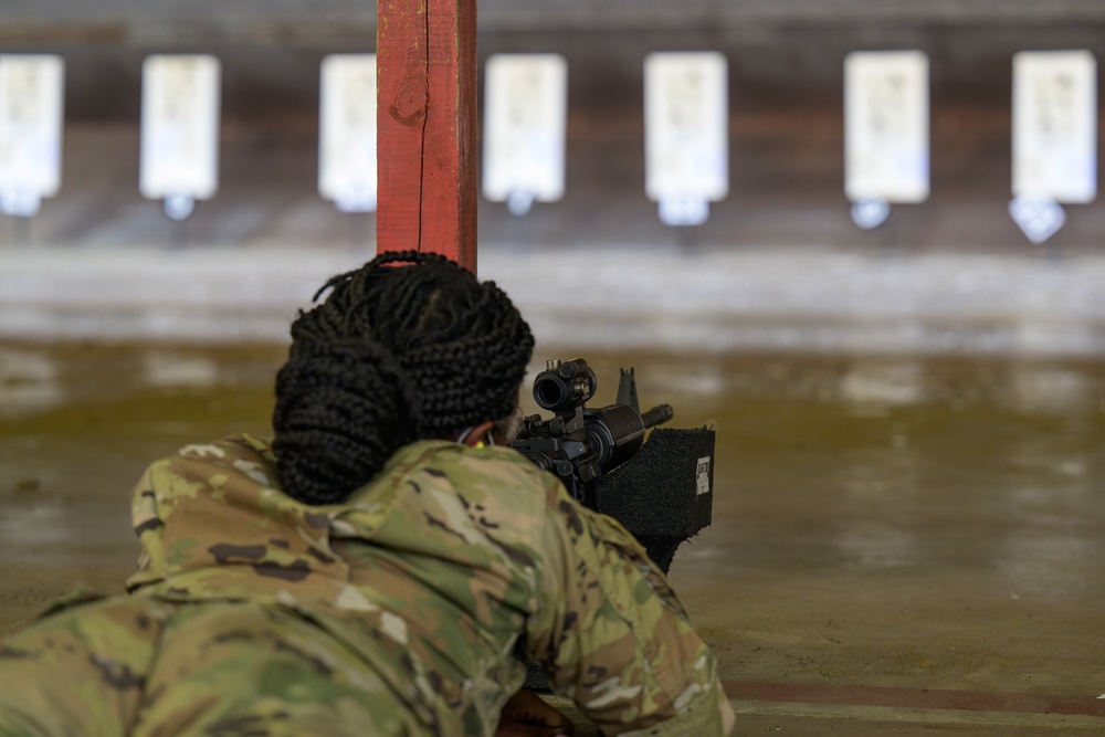 Airmen with the 116th Air Control Wing attend the  rifle qualification course