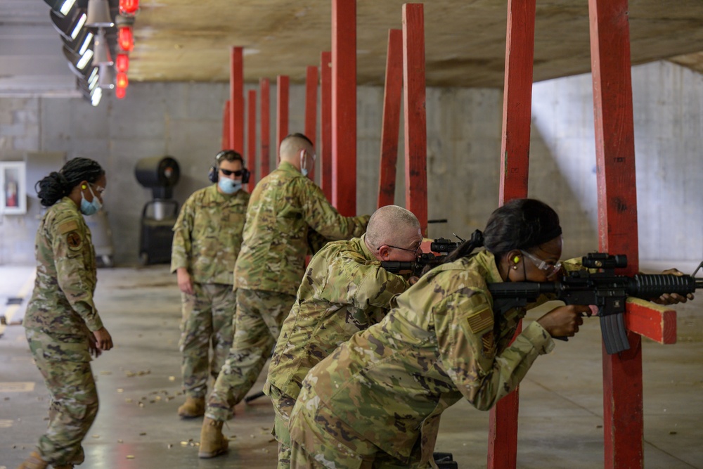 Airmen with the 116th Air Control Wing attend the  rifle qualification course