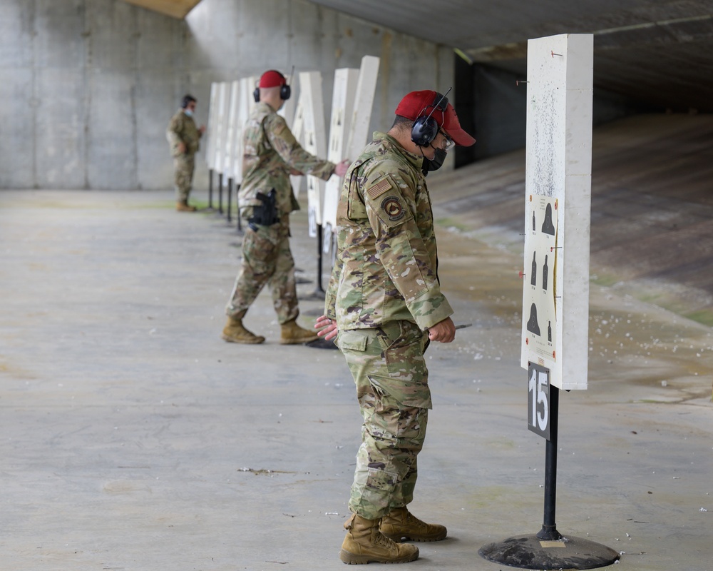 Airmen with the 116th Air Control Wing attend the  rifle qualification course