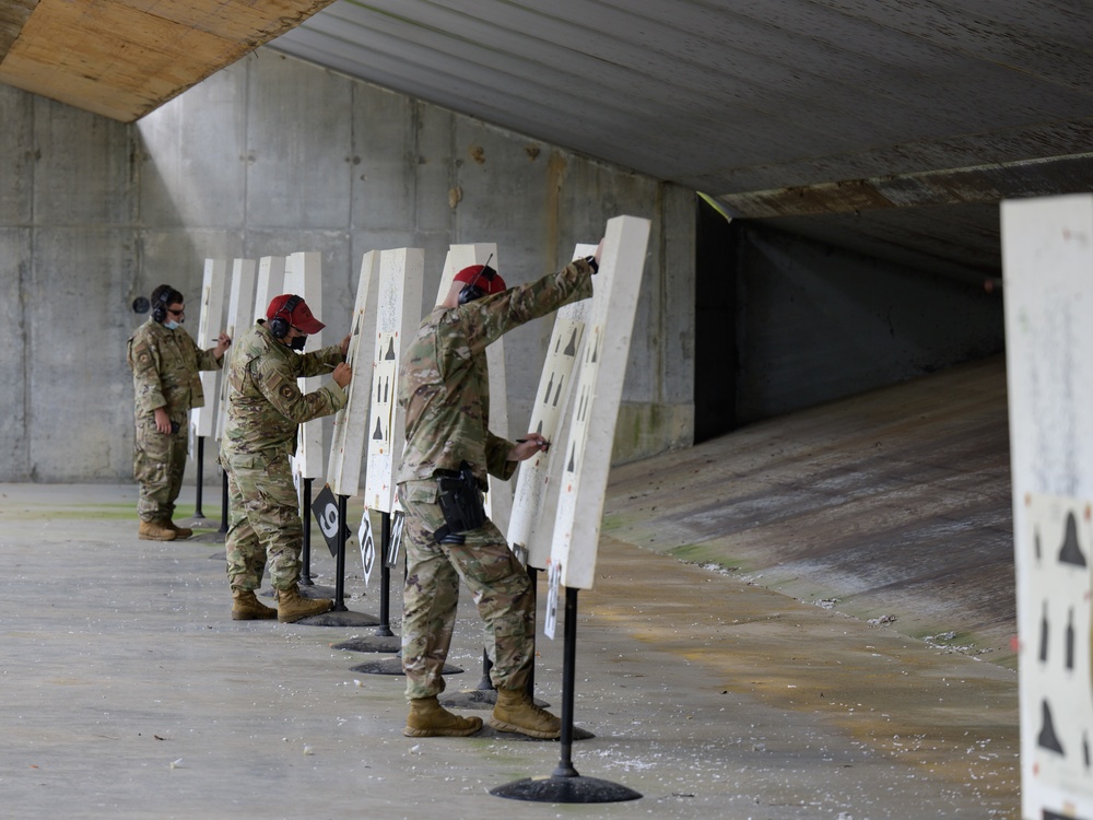 Airmen with the 116th Air Control Wing attend the  rifle qualification course