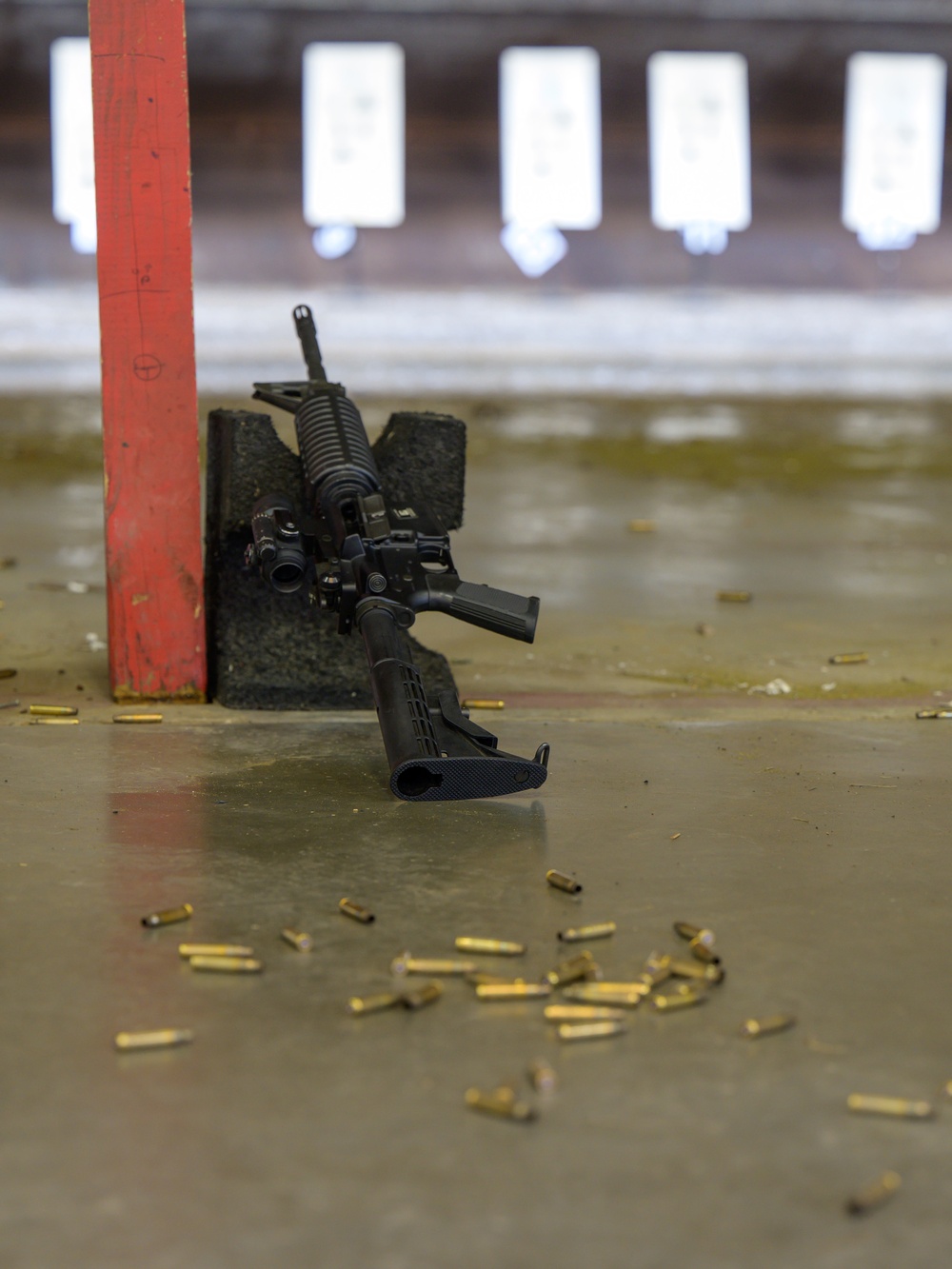 Airmen with the 116th Air Control Wing attend the  rifle qualification course