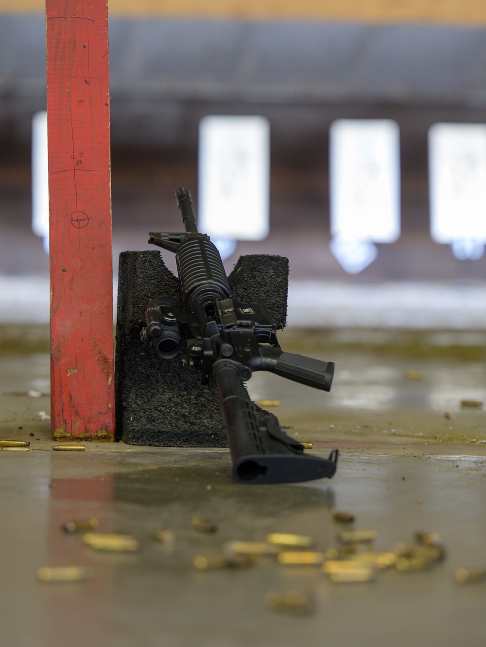 Airmen with the 116th Air Control Wing attend the  rifle qualification course