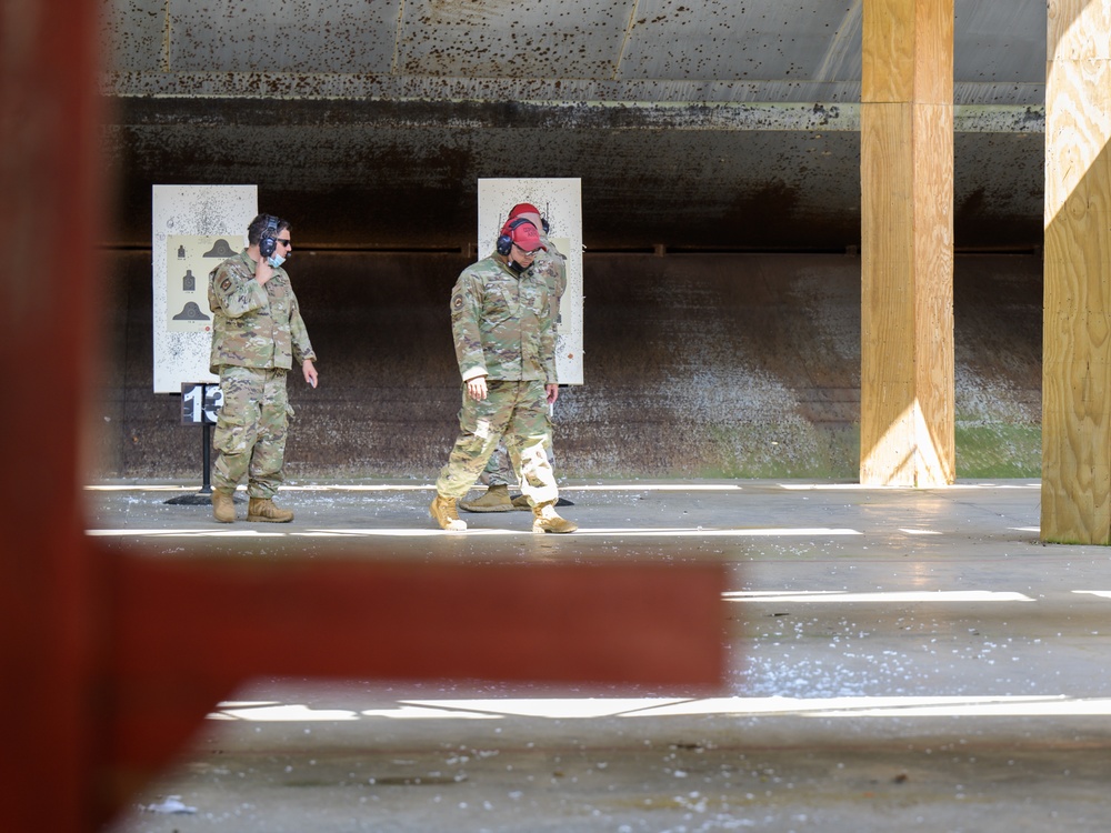 Airmen with the 116th Air Control Wing attend the  rifle qualification course