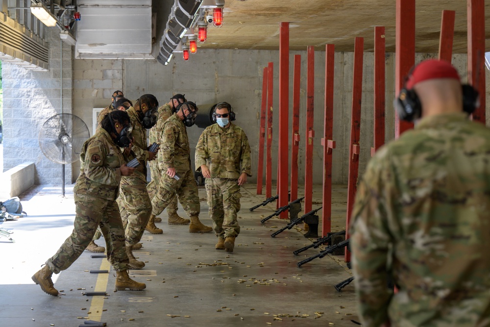 Airmen with the 116th Air Control Wing attend the  rifle qualification course