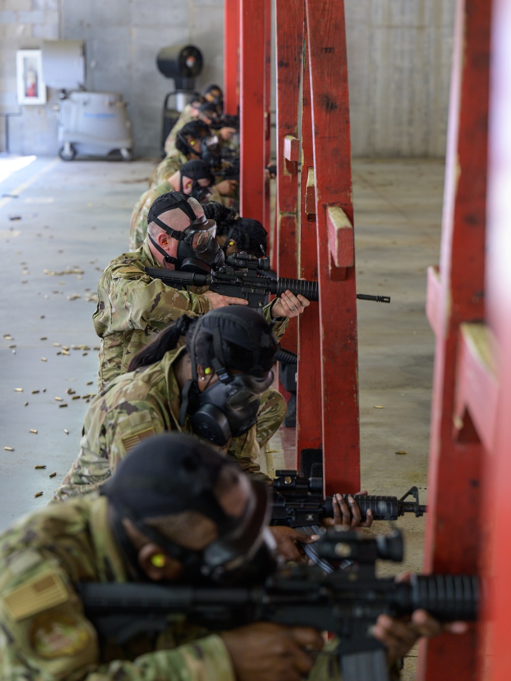 Airmen with the 116th Air Control Wing attend the  rifle qualification course