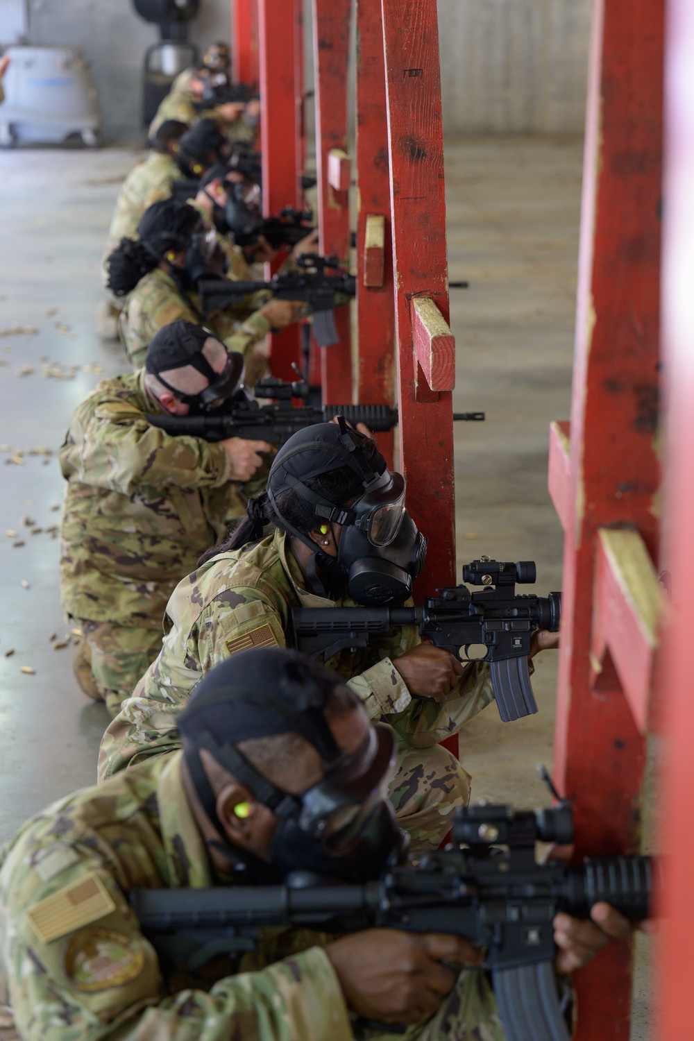 Airmen with the 116th Air Control Wing attend the  rifle qualification course