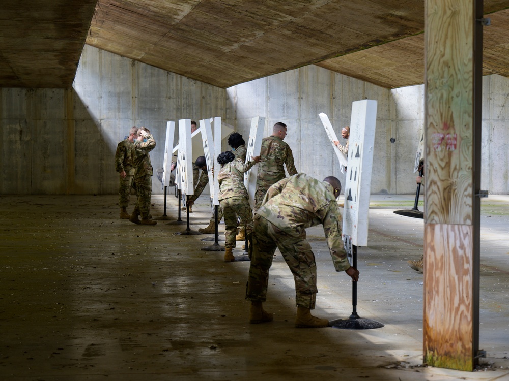 Airmen with the 116th Air Control Wing attend the  rifle qualification course