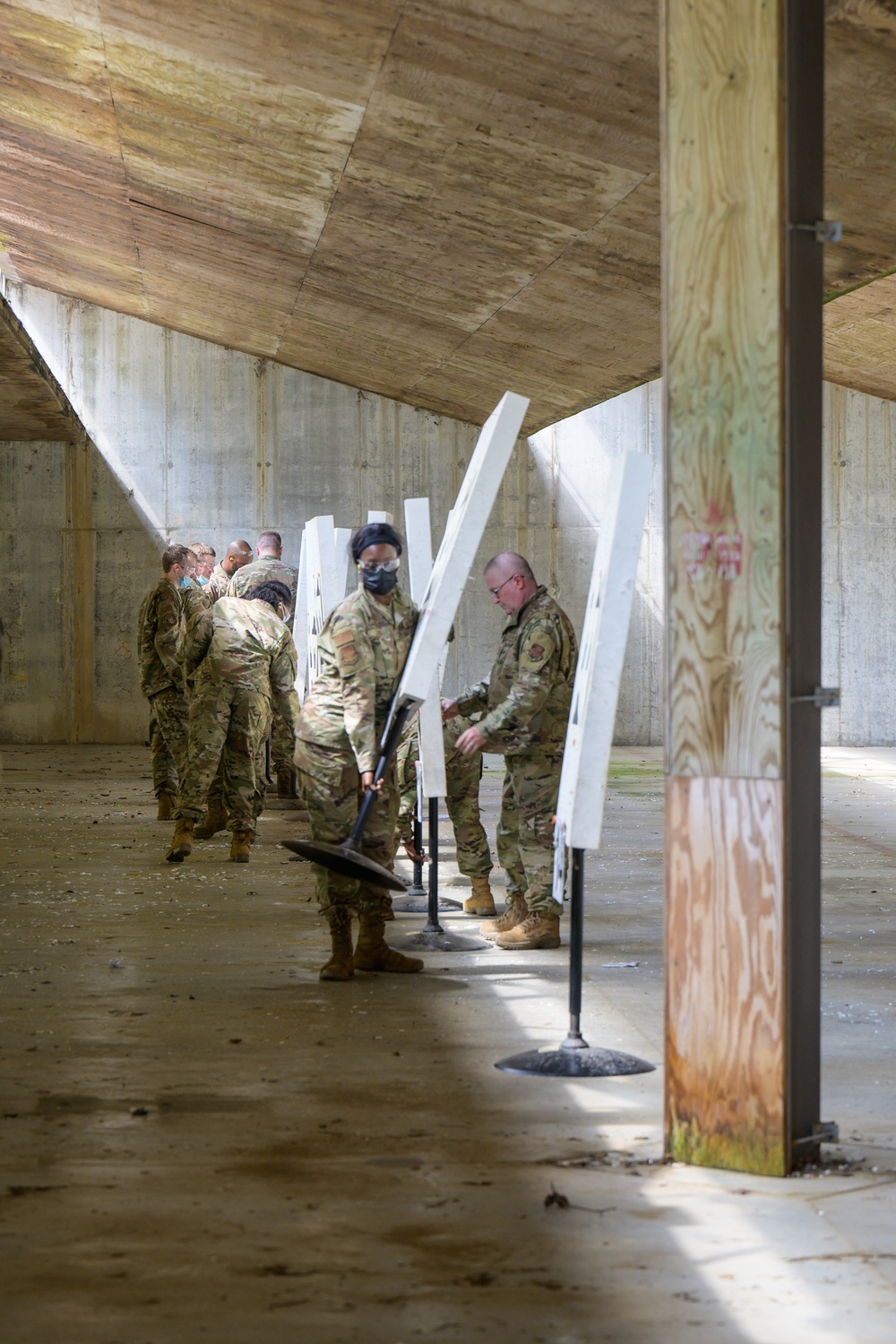 Airmen with the 116th Air Control Wing attend the  rifle qualification course