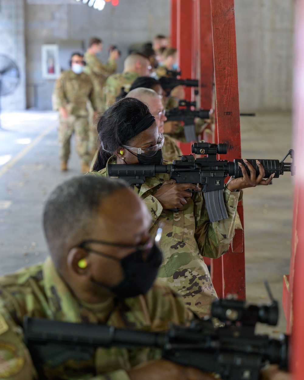 Airmen with the 116th Air Control Wing attend the  rifle qualification course