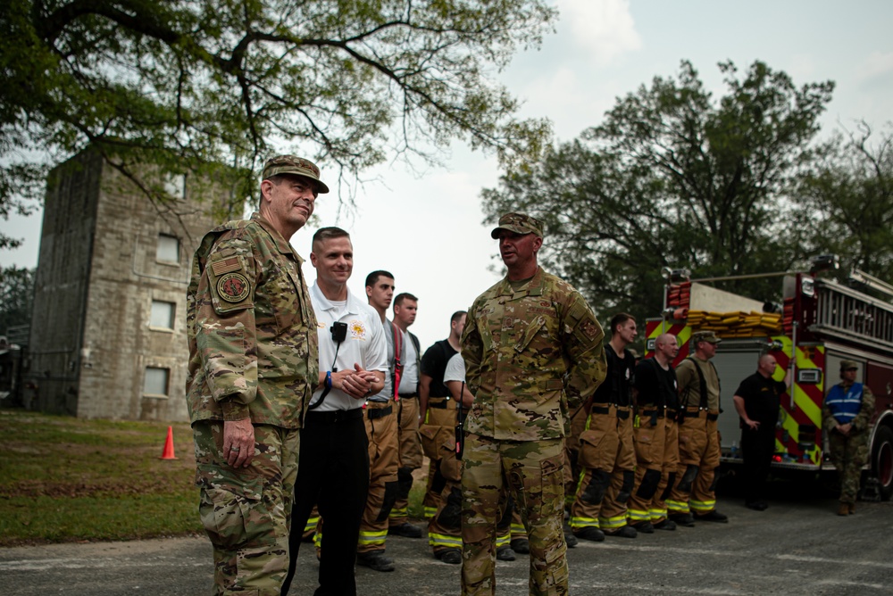 Director of Air National Guard Visits Air National Guard Firefighters