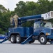 Airmen train on the bucket truck