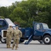 Airmen train on the bucket truck