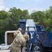 Airmen train on the bucket truck