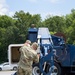 Airmen train on the bucket truck