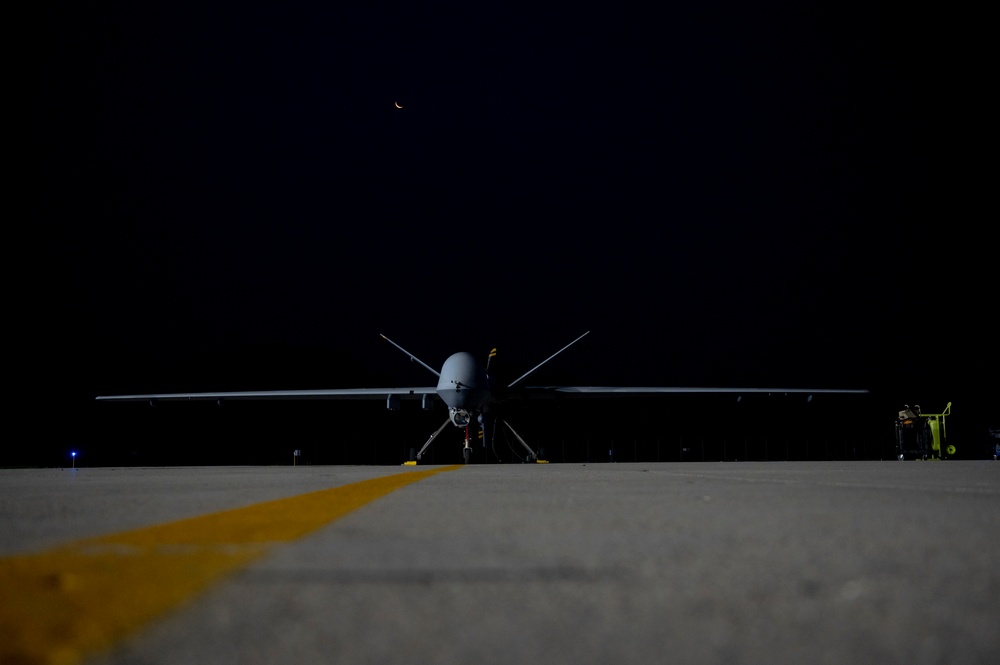 Preparing MQ-9 Reaper for morning launch