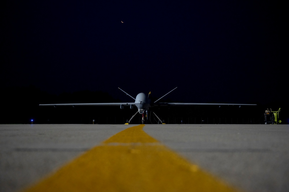 Preparing MQ-9 Reaper for morning launch