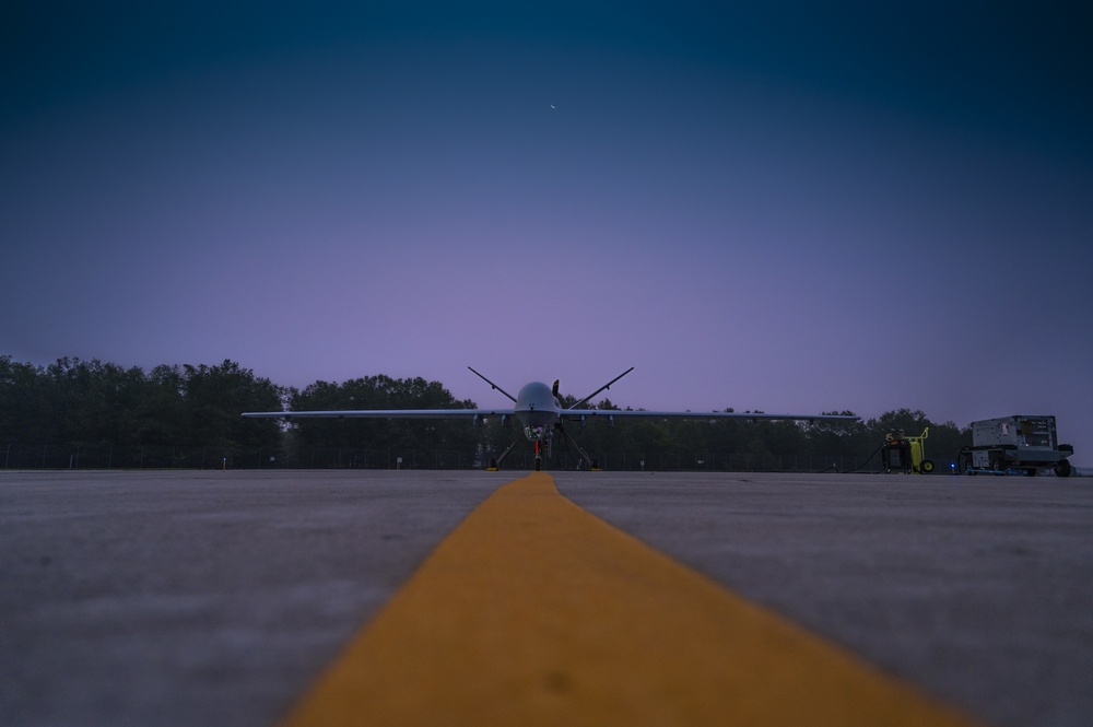 Preparing MQ-9 Reaper for morning launch