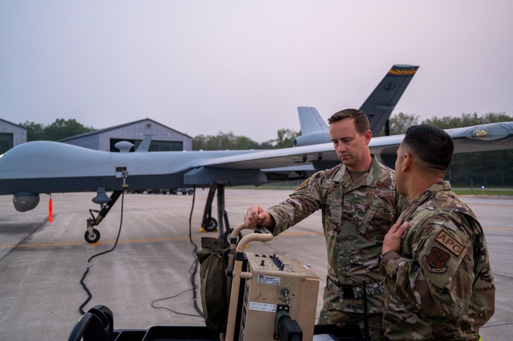 Preparing MQ-9 Reaper for morning launch