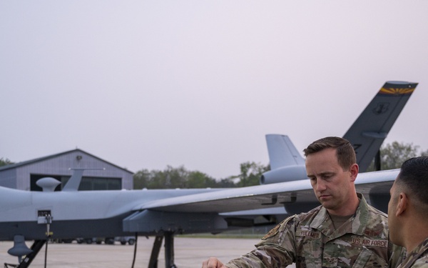 Preparing MQ-9 Reaper for morning launch