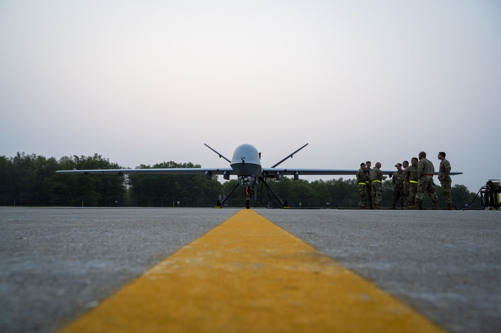 Preparing MQ-9 Reaper for morning launch