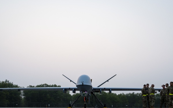 Preparing MQ-9 Reaper for morning launch