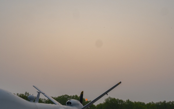 Preparing MQ-9 Reaper for morning launch