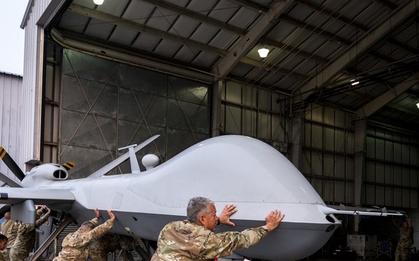 Preparing MQ-9 Reaper for morning launch