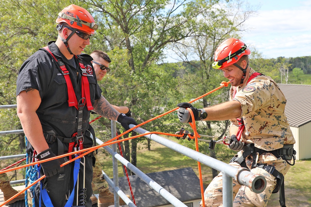 127th Civil Engineer Fire Department Trains on Repel Tower at Exercise Spartan