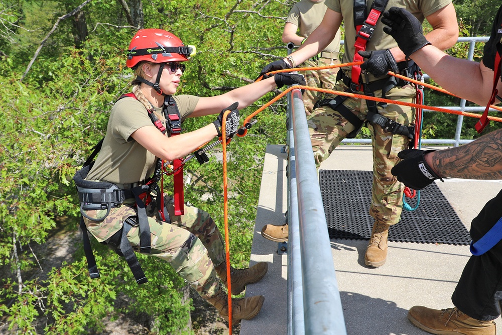 127th Civil Engineer Fire Department Trains on Repel Tower at Exercise Spartan