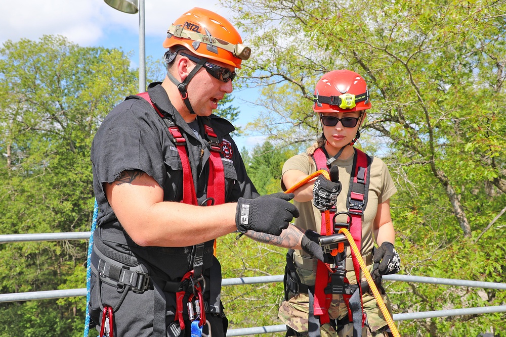 127th Civil Engineer Fire Department Trains on Repel Tower at Exercise Spartan