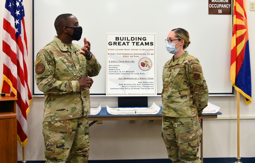 Chief Master Sergeant Maurice Williams visits Goldwater Air National Guard Base