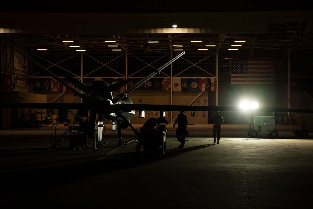 Night shift prepares MQ-9