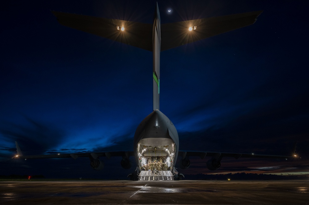 McChord C-17s support Airborne Operations over Indonesia during Garuda Shield 21