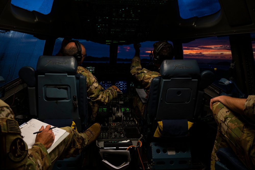 McChord C-17s support Airborne Operations over Indonesia during Garuda Shield 21