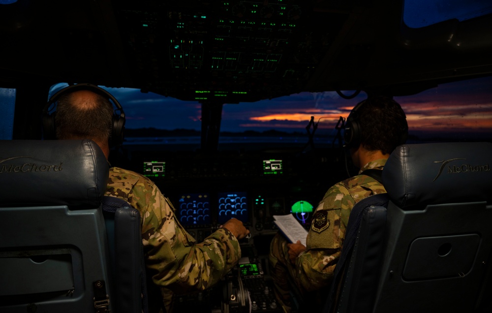 McChord C-17s support Airborne Operations over Indonesia during Garuda Shield 21