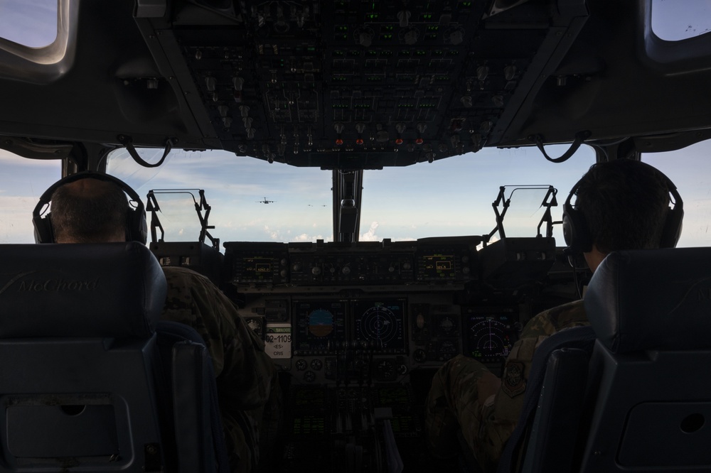 McChord C-17s support Airborne Operations over Indonesia during Garuda Shield 21