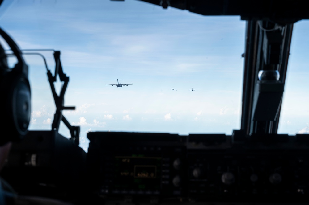 McChord C-17s support Airborne Operations over Indonesia during Garuda Shield 21