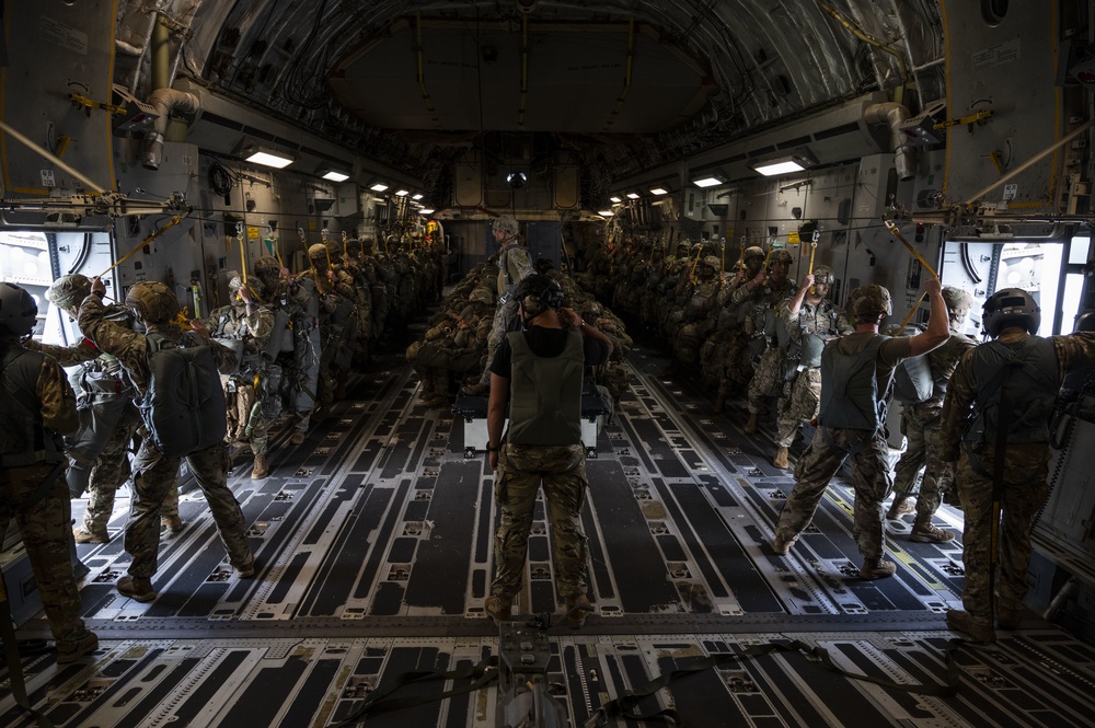 McChord C-17s support Airborne Operations over Indonesia during Garuda Shield 21