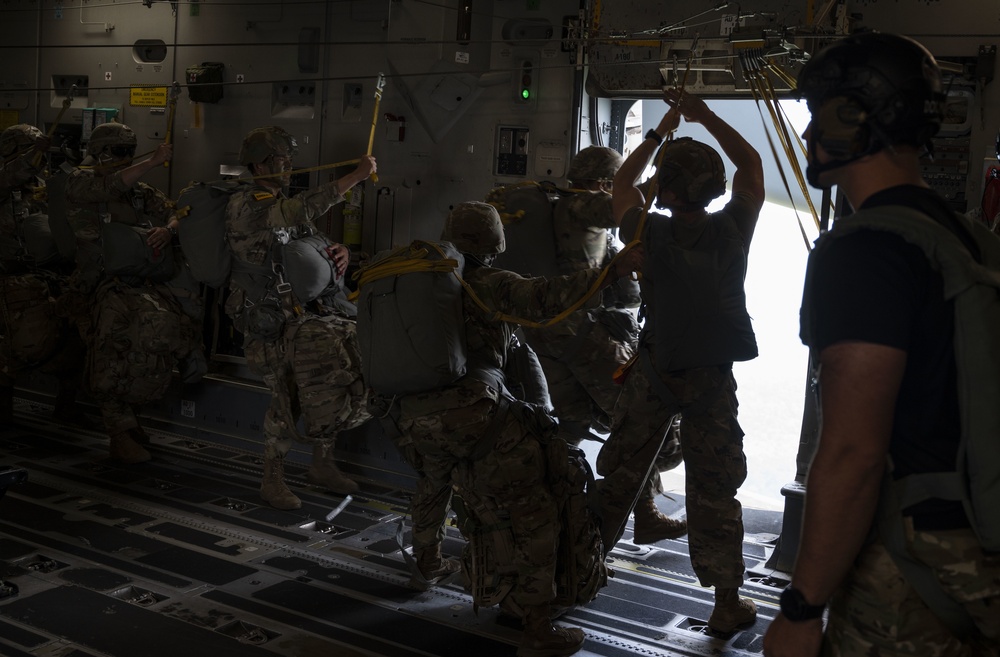 McChord C-17s support Airborne Operations over Indonesia during Garuda Shield 21